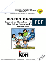Mapeh-Health: Ikaapat Na Markahan - Modyul 4a: Mga Uri NG Kalamidad Sa Aking Komunidad