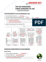 14 - Six Kingdoms and Three Domains of Life - PowerPoint Worksheet - Answer Key