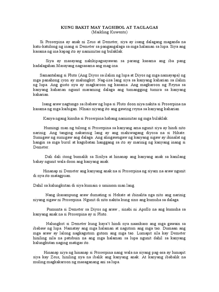 Kung Bakit May Tagsibol at Taglagas | PDF