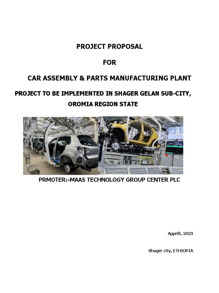 Project Proposal FOR Car Assembly & Parts Manufacturing Plant | PDF ...