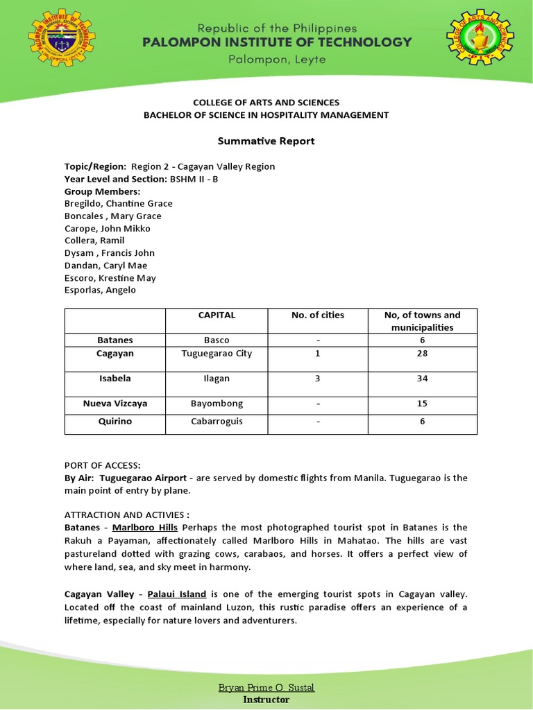 Region 2 Cagayan Valley Region Summative Report | PDF | Philippines ...
