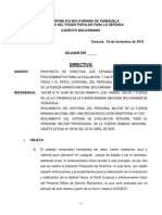 Directiva: República Bolivariana de Venezuela Ministerio Del Poder Popular para La Defensa Ejercito Bolivariano