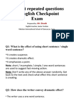 40 Most Repeated Questions in English Checkpoint Exam: Mr. Shoaib