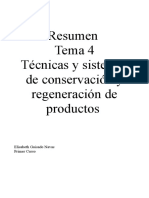 Resumen Tema 4 Técnicas y Sistemas de Conservación y Regeneración de Productos