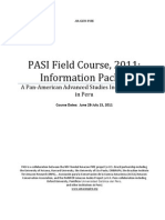 PASI Field Course, 2011: Information Packet: A Pan American Advanced Studies Institute (PASI) in Peru