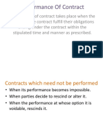 Performance of Contract Obligations