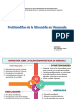 Matriz Foda Educacion Universitaria en Venezuela