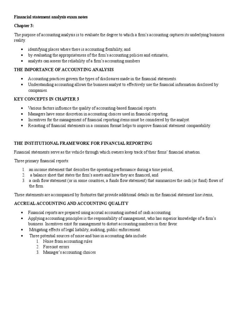 Financial Statement Analysis Notes | PDF | Financial Statement | Accounting