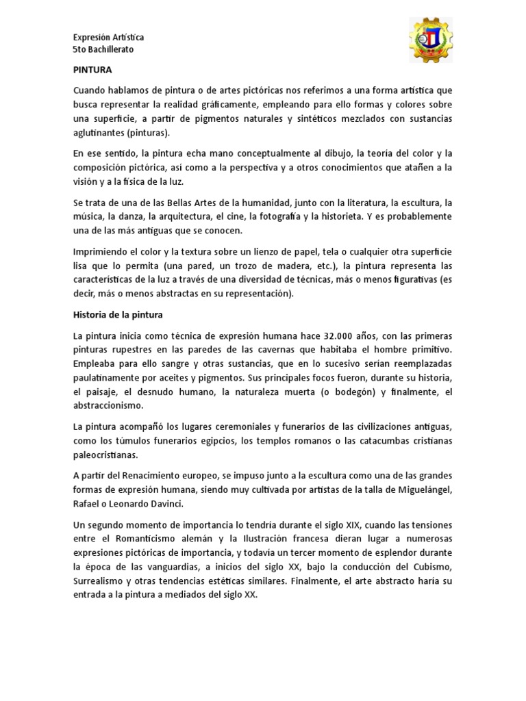 Pintura Pdf Pinturas Artes Plásticas