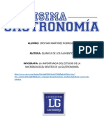 Alumno: Cristian Martinez Rodriguez Materia: Quimica de Los Alimentos Infografia: La Importancia Del Estudio de La