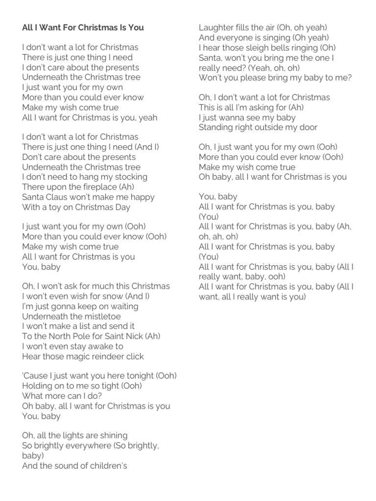 all i want for christmas is you | pdf