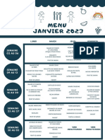 Menu JANVIER 2023: Semaine 02 AU 06