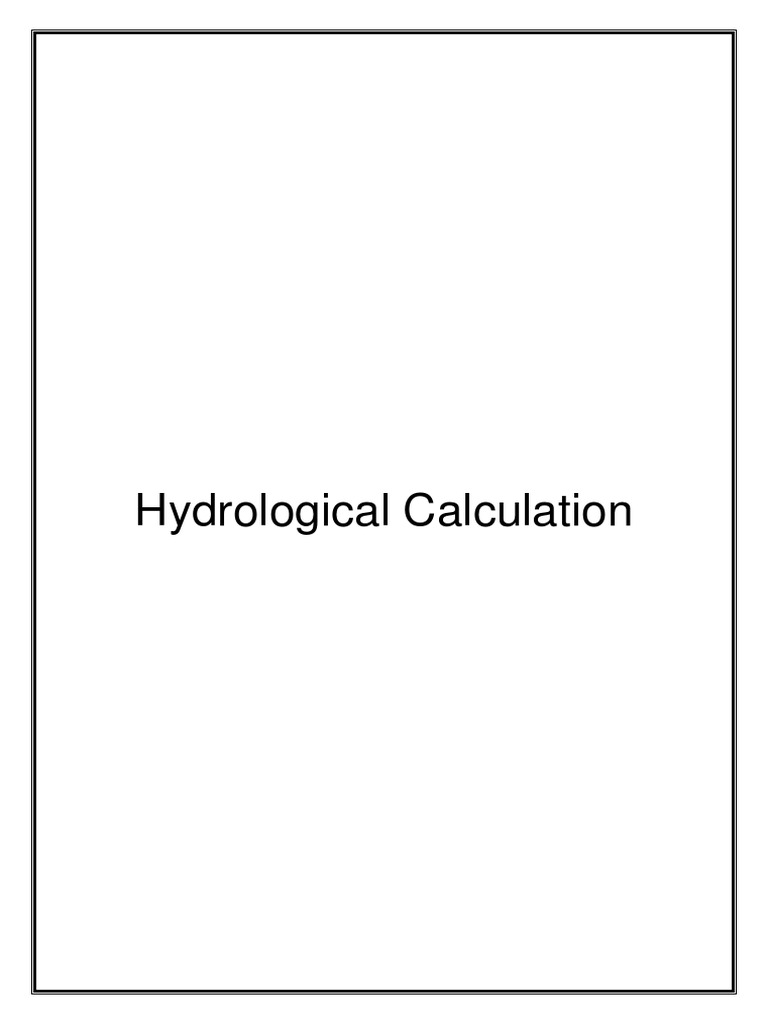 Hydrological Design and Analysis Report | PDF | Discharge (Hydrology ...