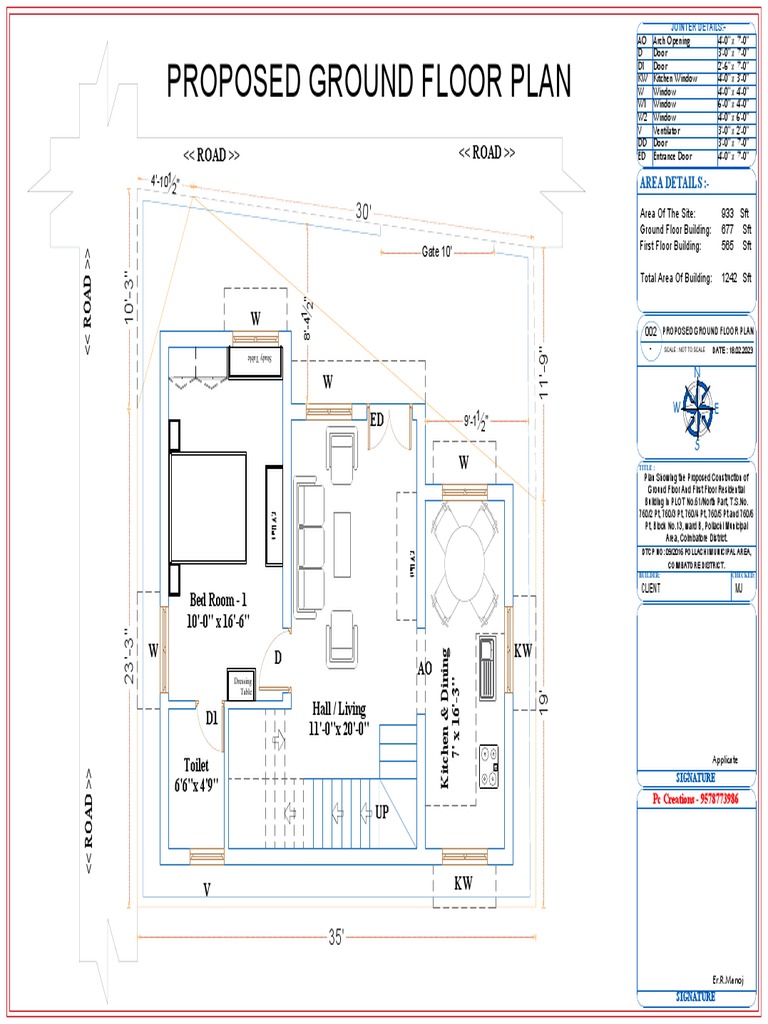 Proposed Ground Floor Plan | PDF | Buildings And Structures | Urban ...
