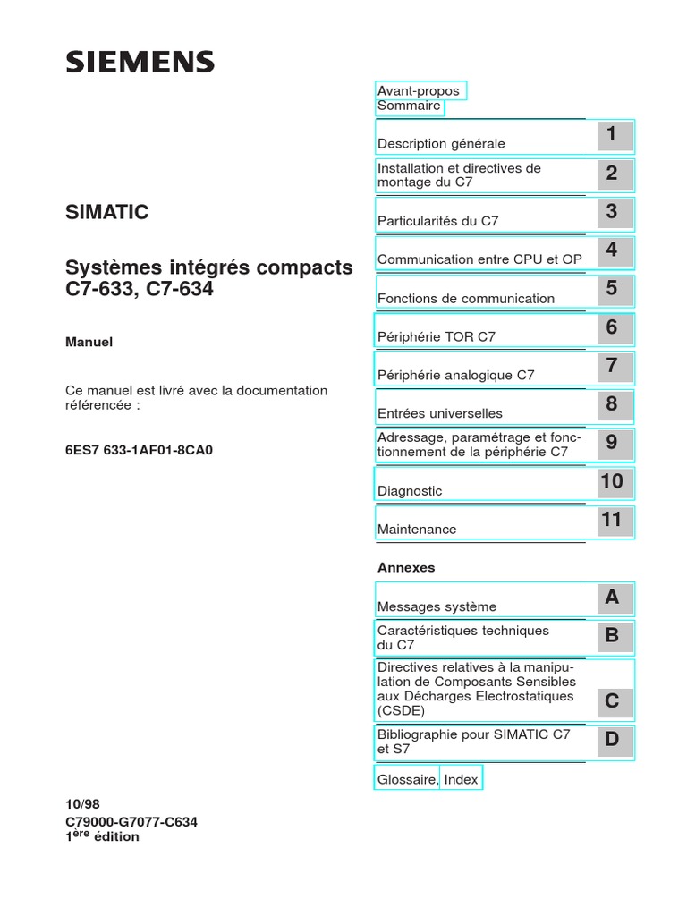 Manuel Utilisation SIMATIC C7 633 | PDF | Programmation informatique ...