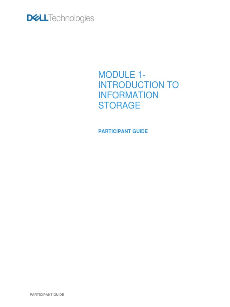Module 1-Introduction To Information Storage - Participant Guide | PDF ...
