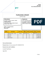 Purchase Order: Cashify CIN: Sdsds Tax Id: 06AAACW3775F013