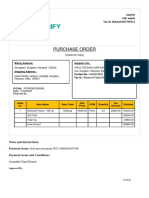 Purchase Order for MultiLeg Product from VIPUL TESTING SUPPLIER