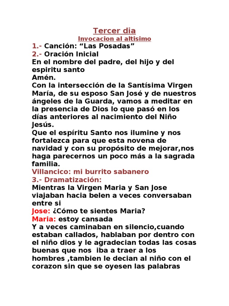 Tercer Día de la Novena de Navidad | PDF | Oración | María, madre de Jesús