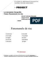 Proiect: - La Disciplina: Geografia - Tema: Fenomenele de Risc