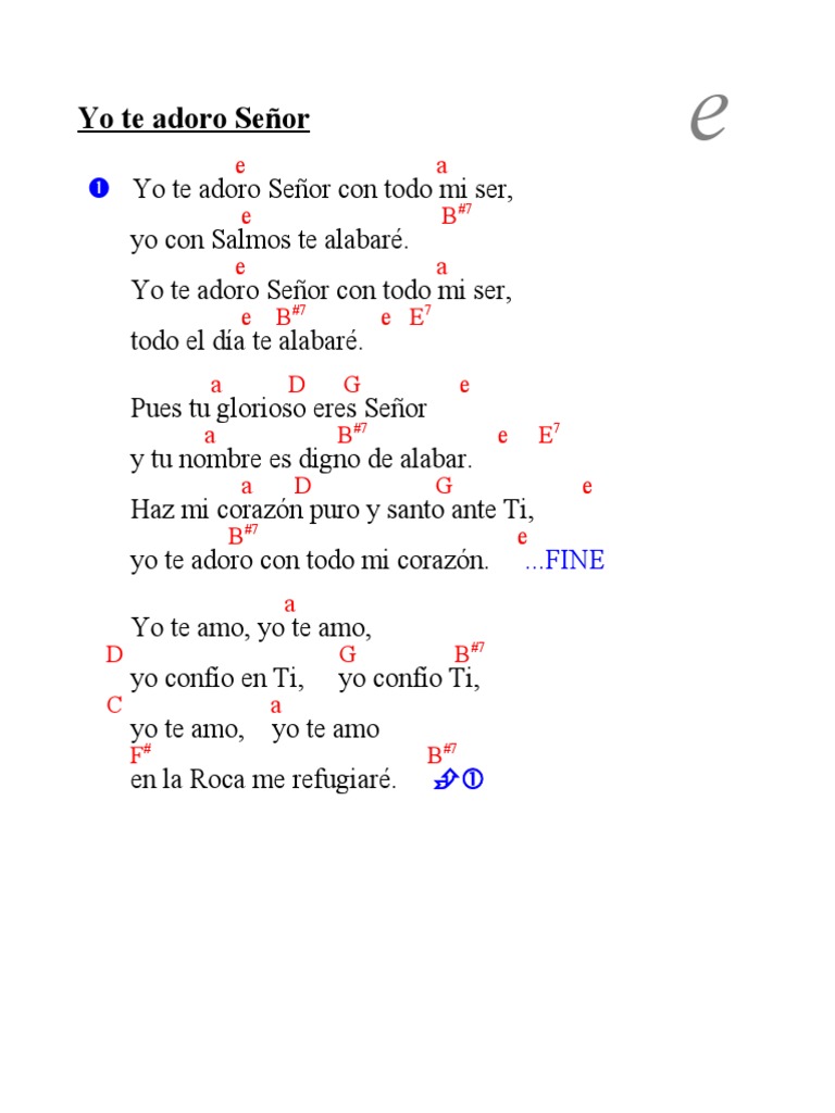 Yo te adoro Señor (Dt) e | PDF