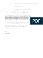 Sample Portfolio Cover Letter