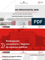 Programa Presupuestal 0030: Dirección General de Seguridad Ciudadana