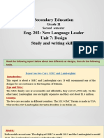 Secondary Education Eng. 202: New Language Leader Unit 7: Design Study and Writing Skills