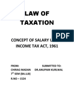 Law of Taxation: Concept of Salary Under Income Tax Act, 1961