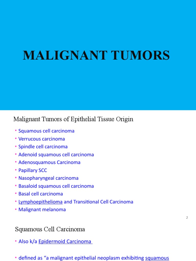 Malignant Tumors PDF Melanoma Carcinoma