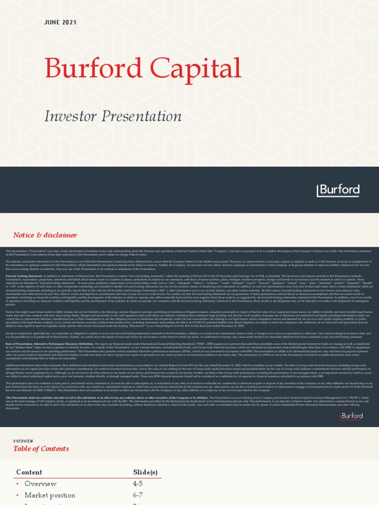 2021.06.10 Burford Capital Introduction To Burford and Legal Finance
