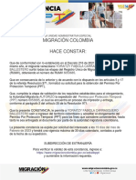 Migración Colombia Hace Constar:: Yoraitzy Fabiola Carrasquero Ballestero 6053685