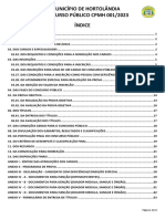 Município de Hortolândia Concurso Público CPMH 001/2023 Índice