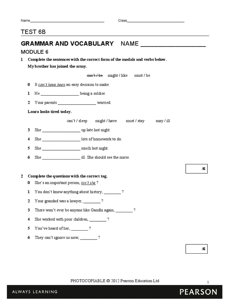 grammar-and-vocabulary-name-test-6b-pdf