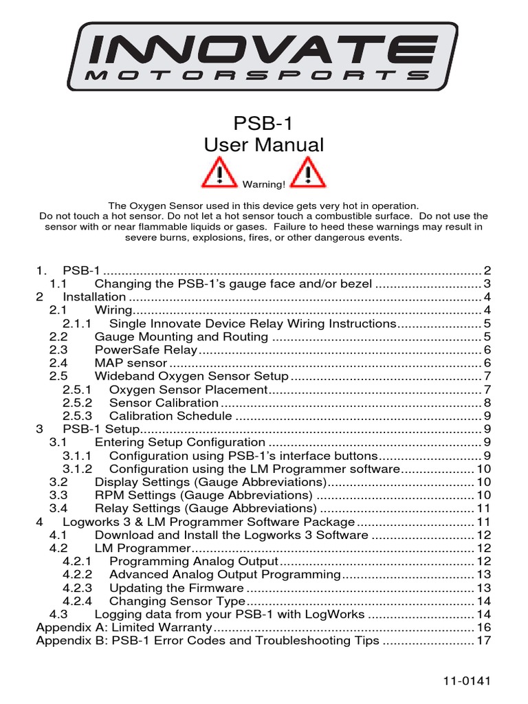 PSB1 Manual | PDF | Relay | Implied Warranty