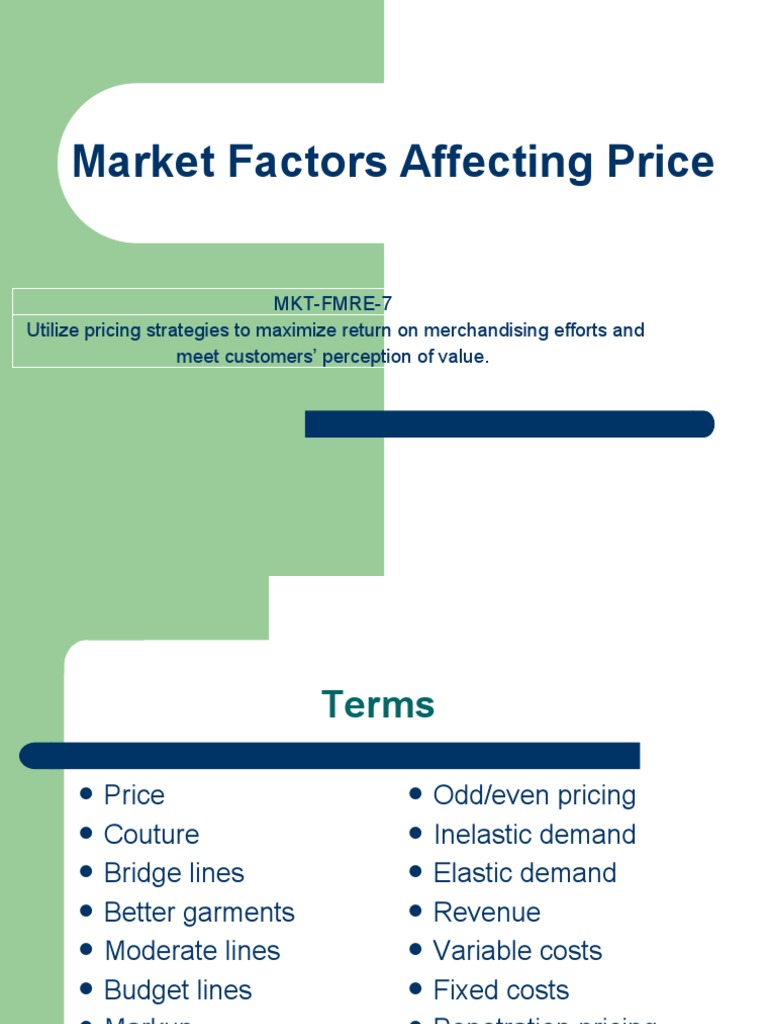 Market Factors Influencing Pricing Strategies | PDF | Demand ...