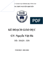 Kế Hoạch Giáo Dục GV: Nguyễn Việt Hà