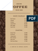 Cokelat Tua Cangkir Kedai Kopi Menu