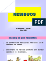 Residuos: Producción Limpia 1 Año 2021