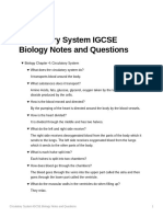 Circulatory System IGCSE Biology Notes and Questions 1