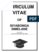 Curriculum Vitae: OF Siyabonga Simelane