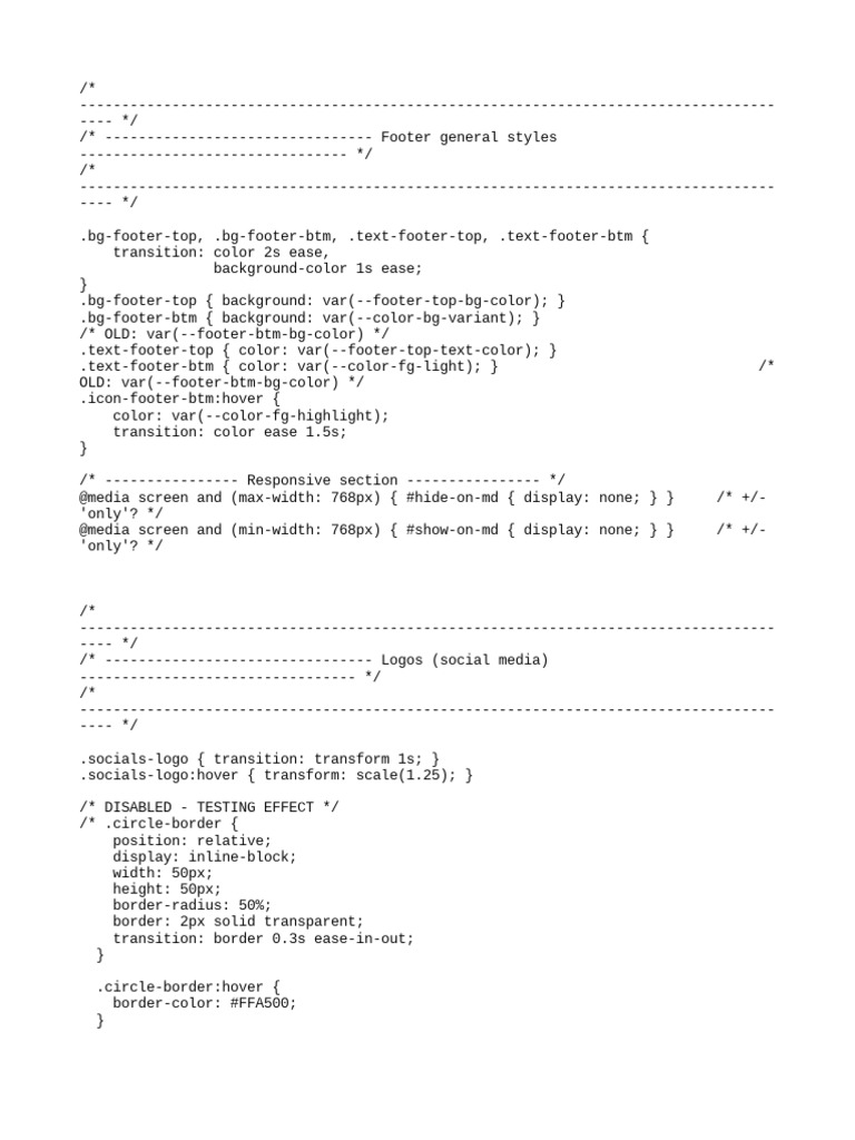 Footer Css | PDF | Computing | Software Development