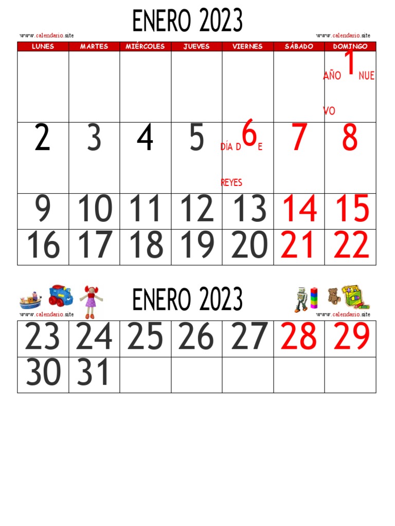 Calendario 2023 Mensual y Santos | PDF | Fiestas cristianas y días ...