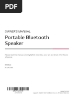 Portable Bluetooth Speaker: Owner'S Manual