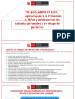 Decreto Legislativo #1297, Decreto Legislativo para La Protección de Niñas, Niños y Adolescentes Sin Cuidados Parentales o en Riesgo de Perderlos