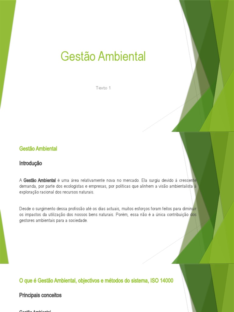 Gestão Ambiental e Sustentabilidade | PDF | Gestão de recursos ...