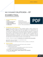 Actividad Calificada - Ef Examen Final: I. Datos Informativos