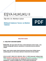 201 Mülkiyet Hakkının Tanımı Ve Malikin Yetkileri