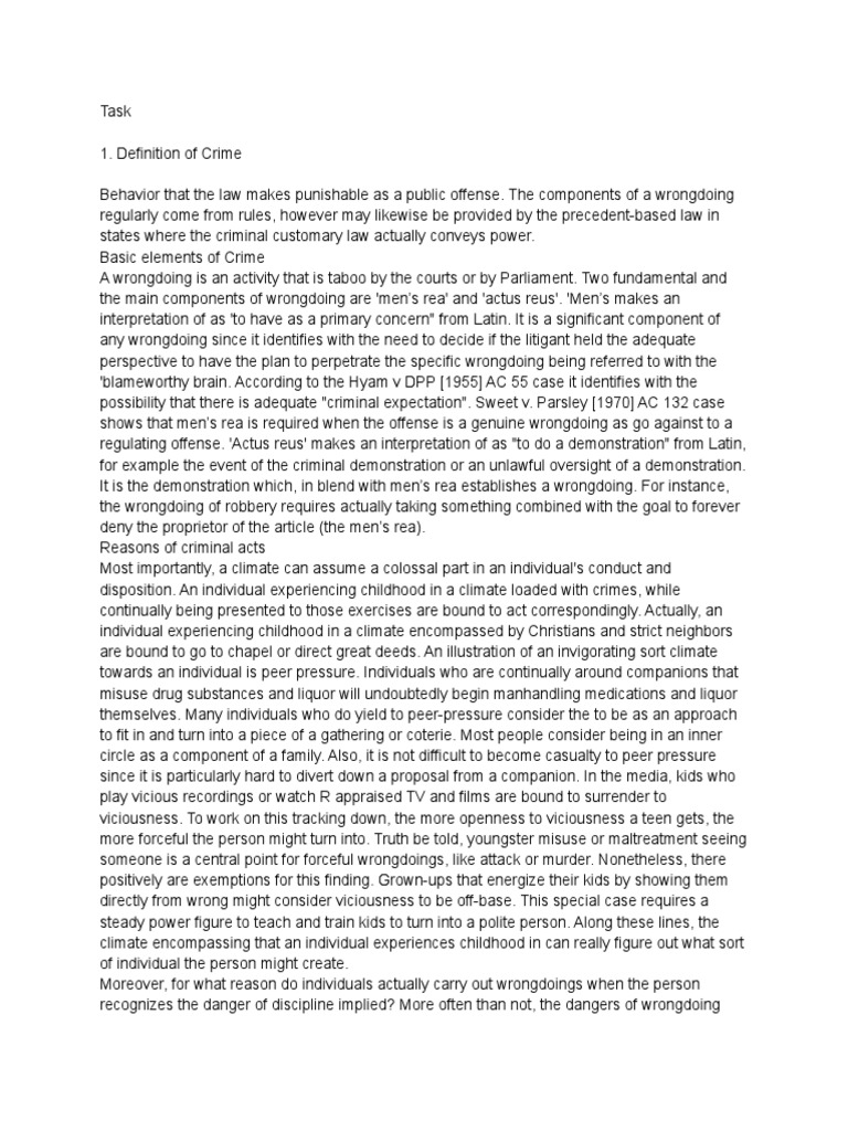 Criminal Law 1 Notes For Llb Hons Pdf Intention Criminal Law