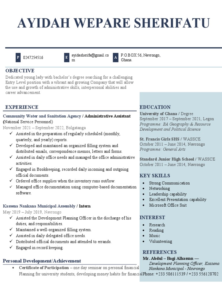 Entry-Level Administrative Assistant Resume | PDF